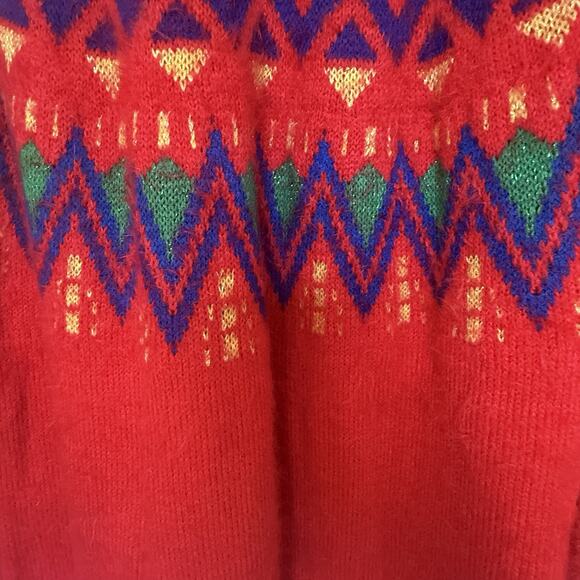 Womens Christmas Fair Isle Sweater Size M Fuzzy Cozy Ugly Holiday Party Festive - Picture 3 of 12